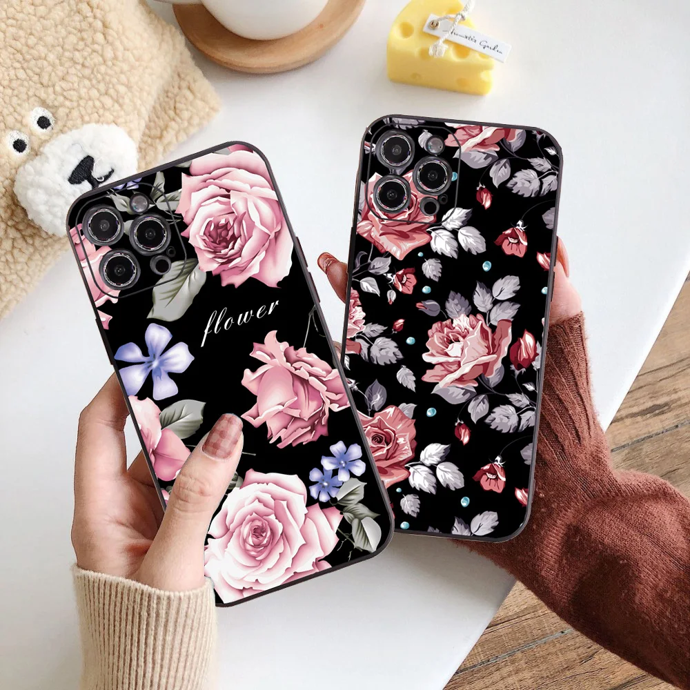 Модный Роскошный чехол для телефона с цветами Apple iphone 11 8 7 Plus SE20 6s XS XR мягкий