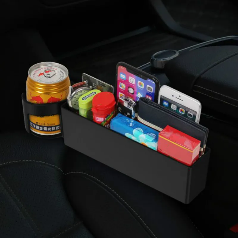 Щелевая коробка для хранения автомобильных сидений, многофункциональный автомобильный органайзер, складывающаяся стеганая подстаканник для универсального кошелька, телефонных карт