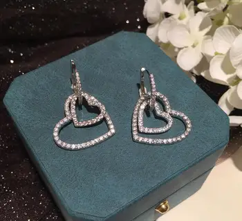 

Hollow love variety to wear creative sweet and simple super fairy women rhinestone earring