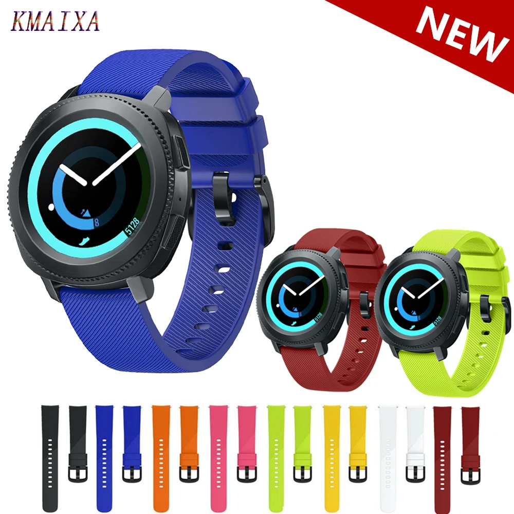 

20mm watch strap For Samsung gear S2 classic galaxy watch 42mm active 2 44mm 40mm amazfit bip strap sport silicone metal buckle
