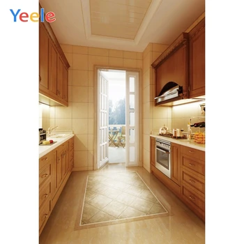 

Kitchen Room Decor Backdrops Brick Wall Wood Plank Floor Bright Photography Customized Photographic Background For Photo Studio