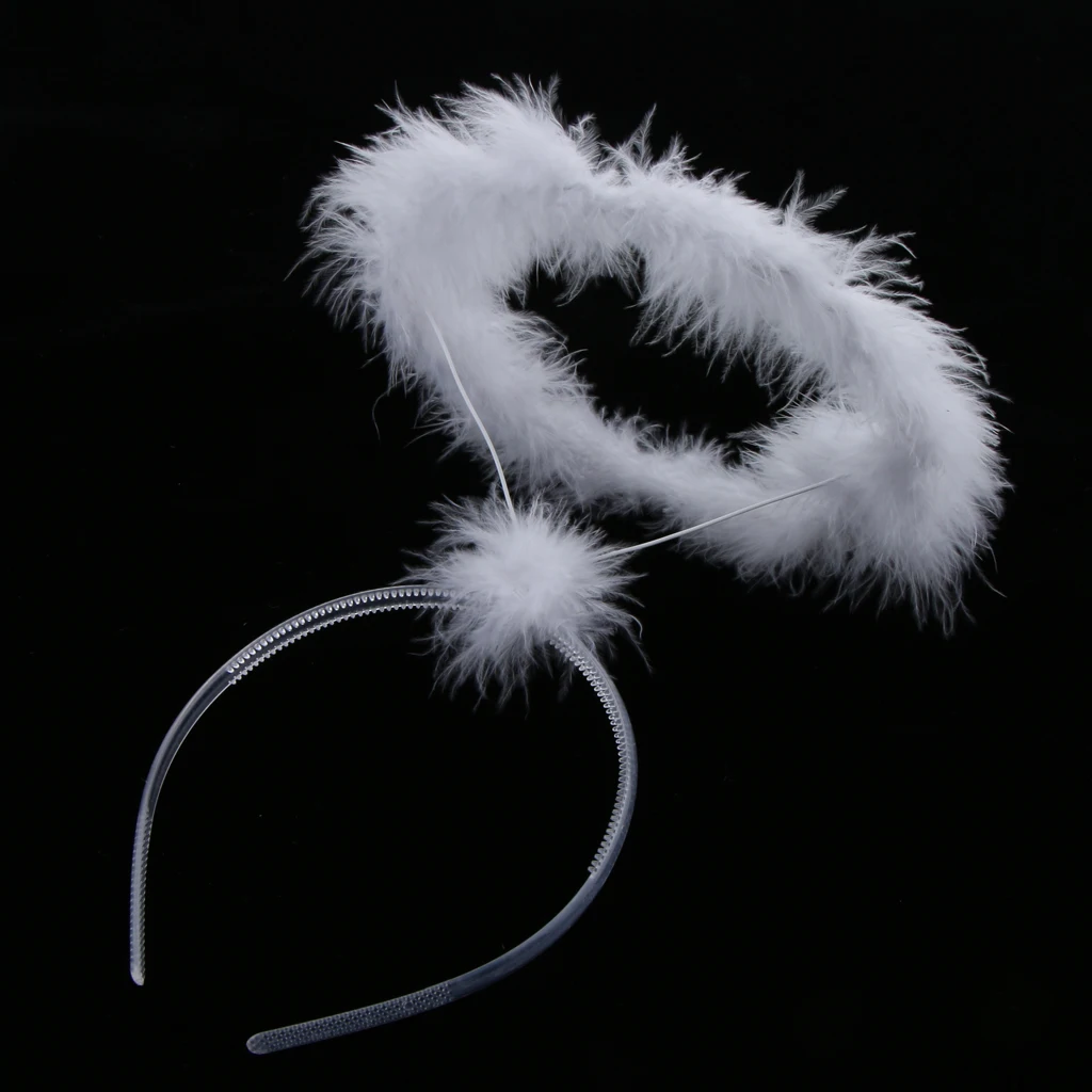 Women Masquerade Headband Children Girl Hairband With White Feather hairstyle accessory