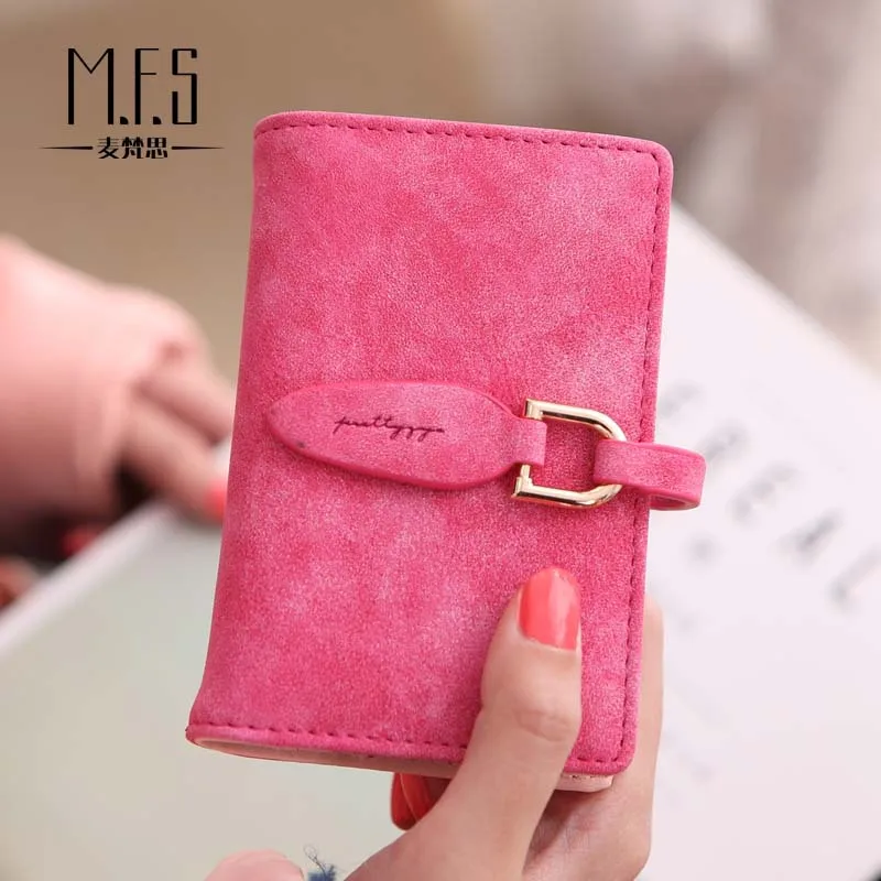 Card Slots PU Leather Card Holder Case Women ID Credit Card Holder Business Card Holder Bag Wallet High Quality - Цвет: Розово-красный