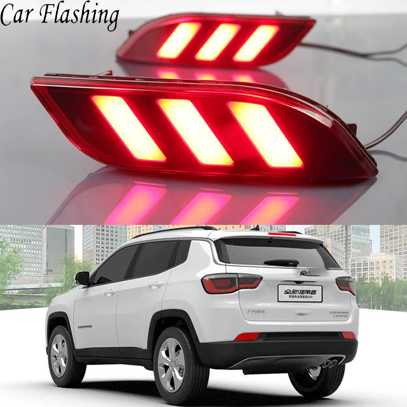 Автомобильная проблесковая 2 шт. Светодиодный отражатель для Jeep compass 2017 2018 2019