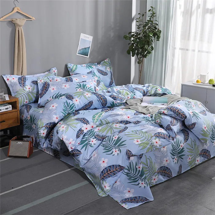 LEJUFANG018 Белый черный геометрический Постельное белье короткие Стиль 3/4 шт. покрывало комплект постельного белья в европейском стиле домашний текстиль с цветочным принтом постельное белье - Цвет: LEJUFANG018