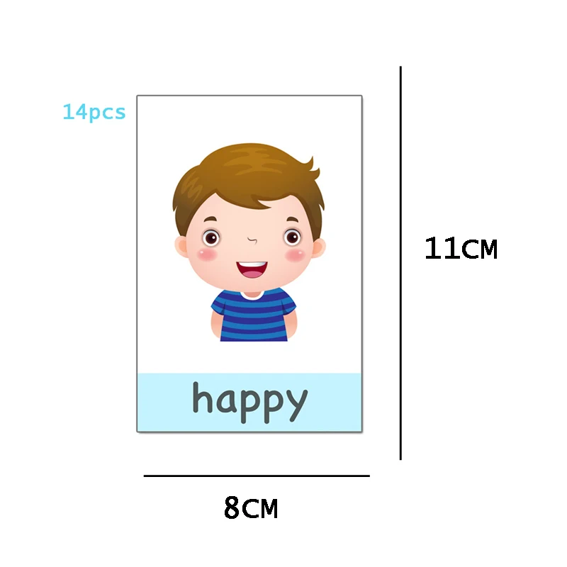 Crianças dos Desenhos Brinquedos para Crianças Jogo de Memória Montessori Bebê Inglês Aprendizagem Cartões Animados Emoção Flash Cartão Brinquedo Educacional Cedo 14 Pçs 8 Computers & Electronics