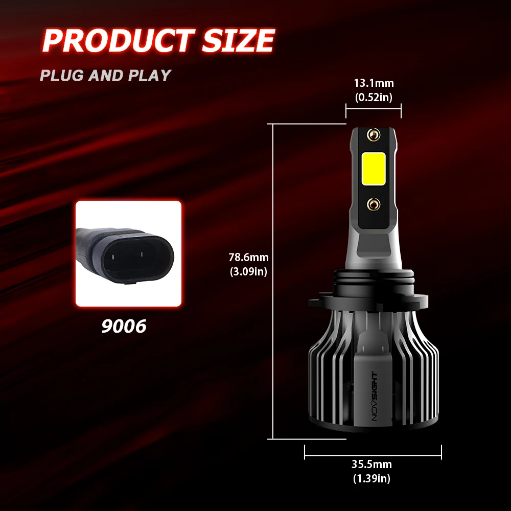 Novsight lâmpadas de farol do carro led