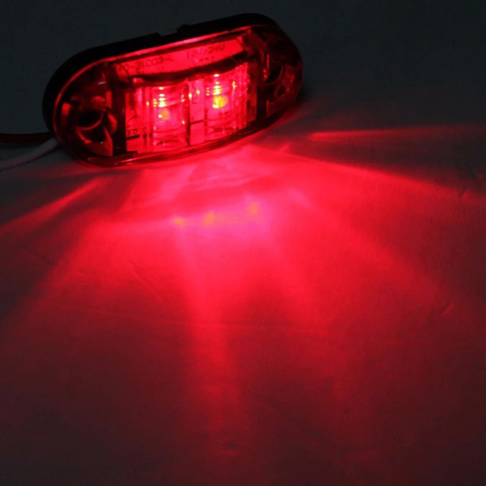 

Car Lamp Vehicles Side Marker Light Mount Indicator License 2.5\" 2 Diode Oval Clearance IP65 Surface