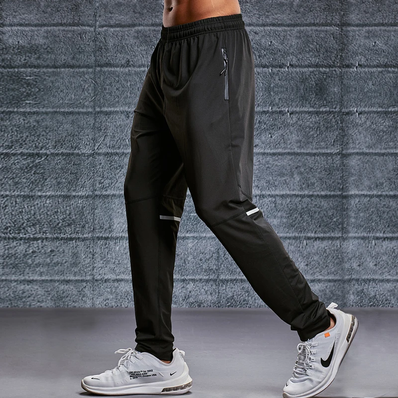 Sports pants men pants autumn winter loose quick drying pants Pocket zipper casual health pants thin running fitness trousers