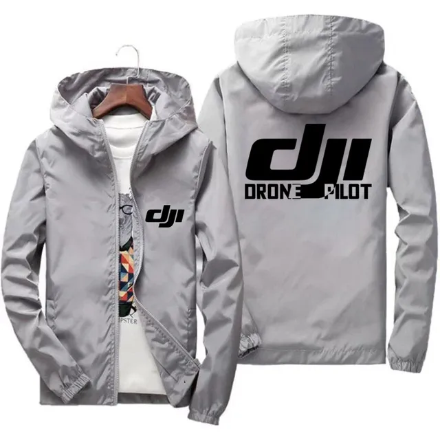 Men's Bomber Hooded DJI Drone Pilot Casual Thin Windbreaker Jackets Coat Male Outwear Sports Windproof Clothing Large Size 7XL 2