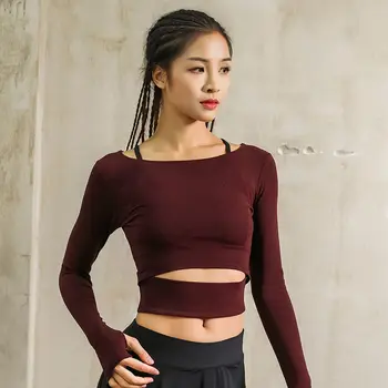 

Hot Sale Fitness Sexy Slim cloth Clothes Quick-drying Women's Long Sleeve Sports T-shirt Stretch Fitness Running Top Body Shaper
