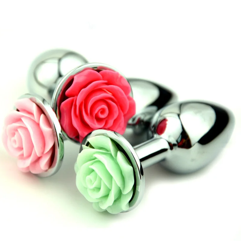 Plug anale con fiore di rosa per uomini e donne masturbatori per adulti prodotti sessuali giocattoli anali in acciaio inossidabile prodotti per adulti giocattoli sessuali per donne gay transessuali_voghion.com