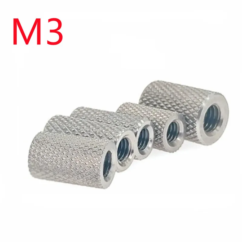 20pcs/lot Knurled Round Coupling Nut M3*8/10/12/15 Stainless Steel Long