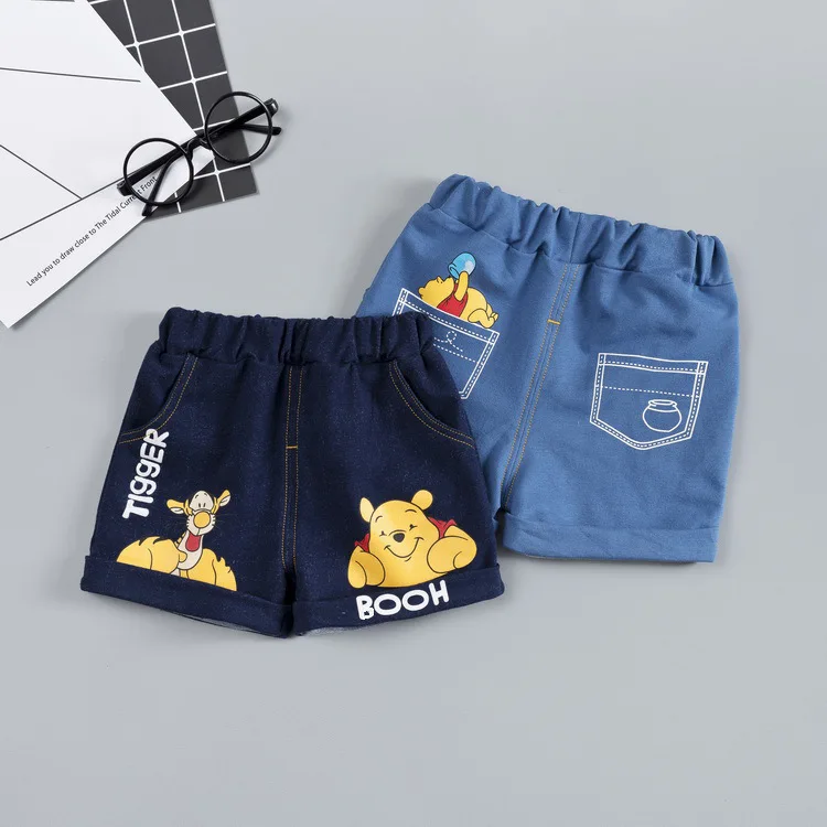 

BOY'S Cartoon Summer Shorts Baby Can Open Files Pants CHILDREN'S Summer Denim-like Fabric Knit Pants