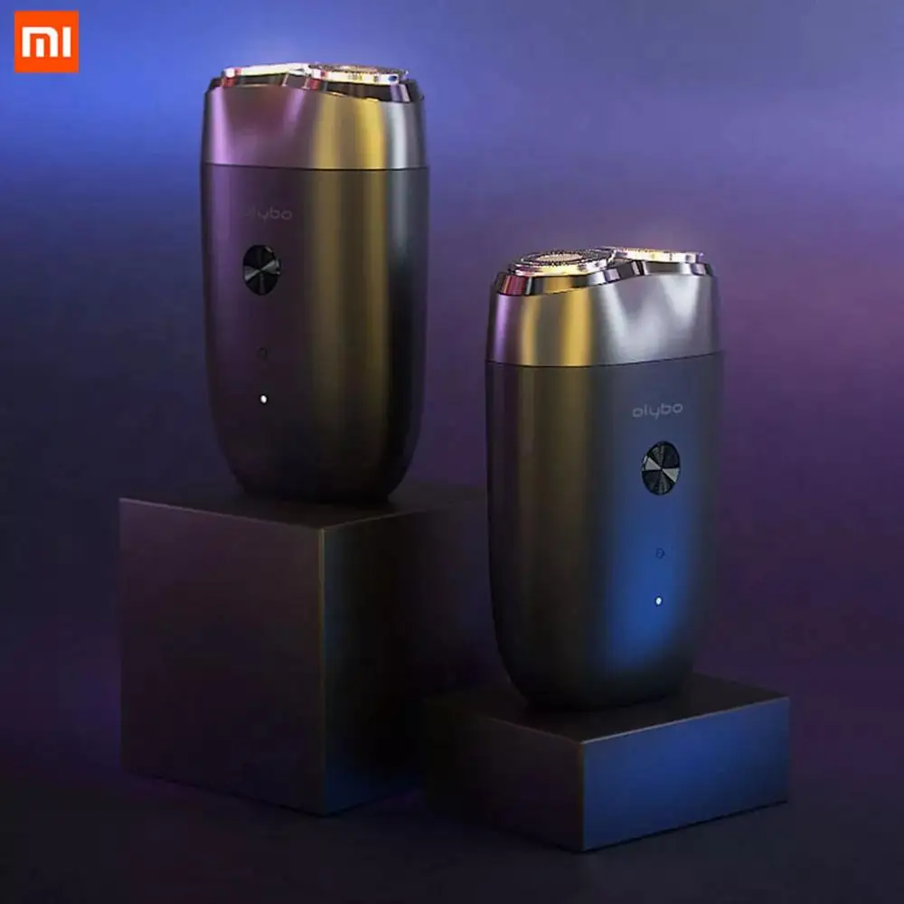 Stock Fast Ship Xiaomi Mijia Olybo Double Cutter Head Electric Shaver Men Washable Dry Wet Rotating Electric Shaver USB Recharge