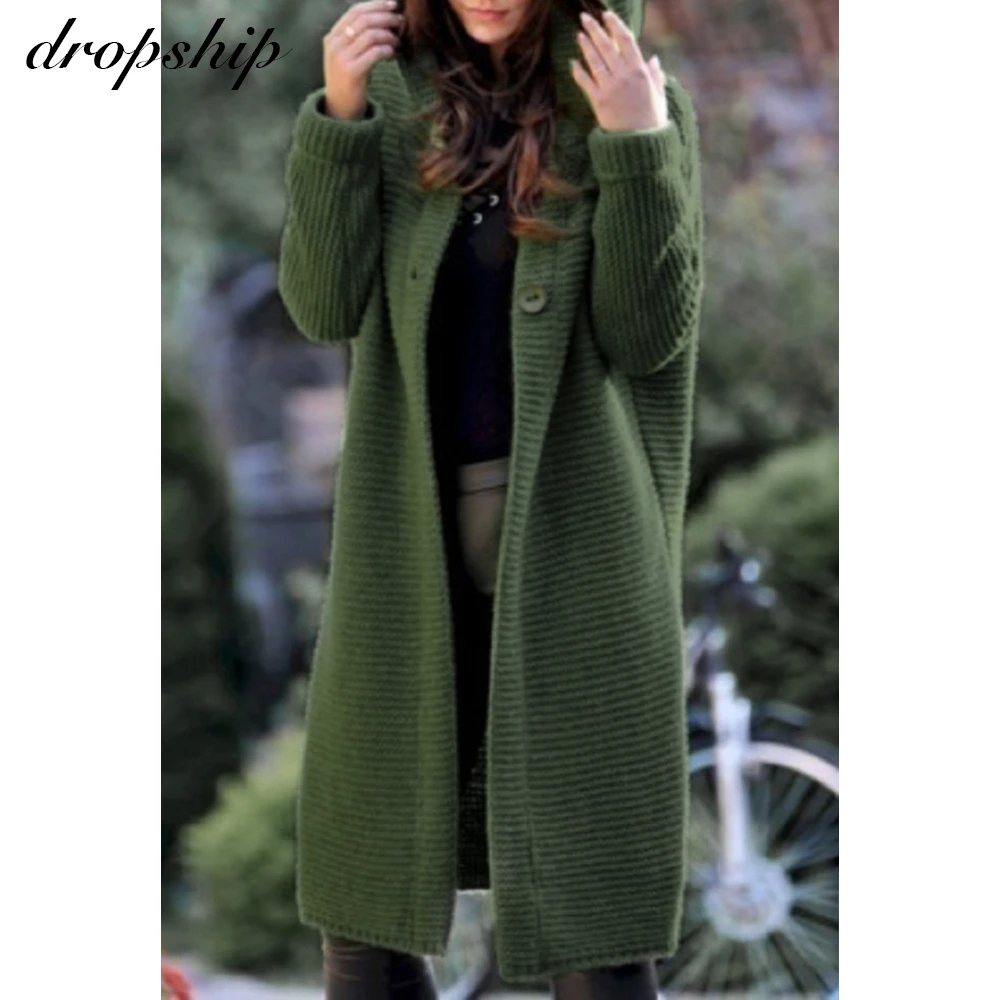 

2019 Cardigans Knitted Sweaters Women Autumn Winter Thick Knit Cardigan Sweater Cotton Long Streetwear Coat Female Plus Size