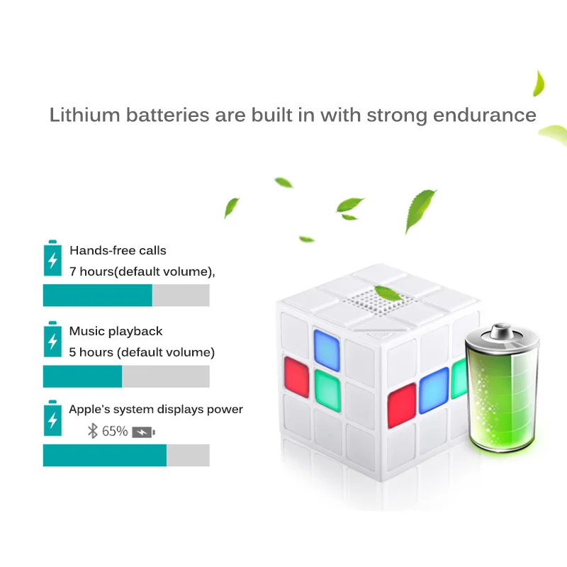 Cube светодиодный Bluetooth динамик беспроводной телефон мини красочный стерео портативный компьютерный шейкер маленький стерео сабвуфер плеер