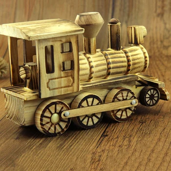 

Creative Handmade Simulation Locomotive Wooden Train Toy For Kids Greative Gift Fashion Home Wooden Crafts Home Decoration new