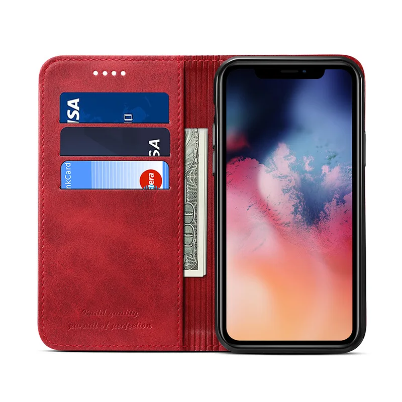 Роскошный Ретро-чехол для iPhone 11 Pro Max XR X XS Max 6 6S 7 8 Plus, чехол для телефона из искусственной кожи, флип-бумажник, держатель для карт, Магнитный чехол
