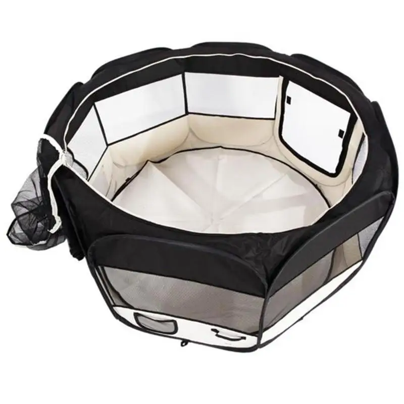 

45" Portable Foldable 600D Oxford Cloth & Mesh Pet Playpen Fence with Eight
