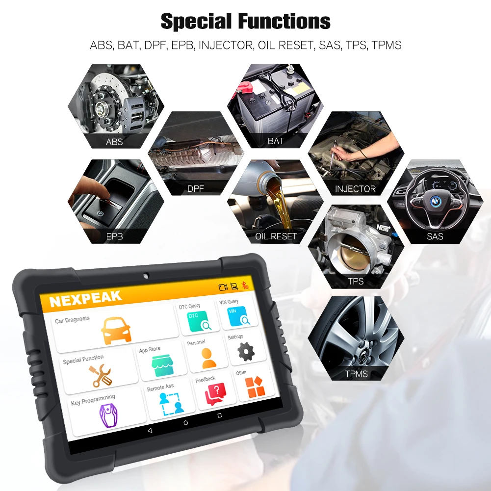 NEXPEAK K1 PRO OBD2 автомобильный диагностический сканер инструмент ABS SRS TPMS DPF IMMO ключ EPB