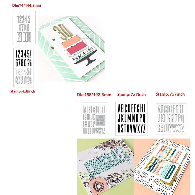 

New 0~8 Numbers A~Z Alphabets Letters Transparent Clear Stamps&cutting Dies for Diy Photo Ablum Scrapbooking Cards 2020