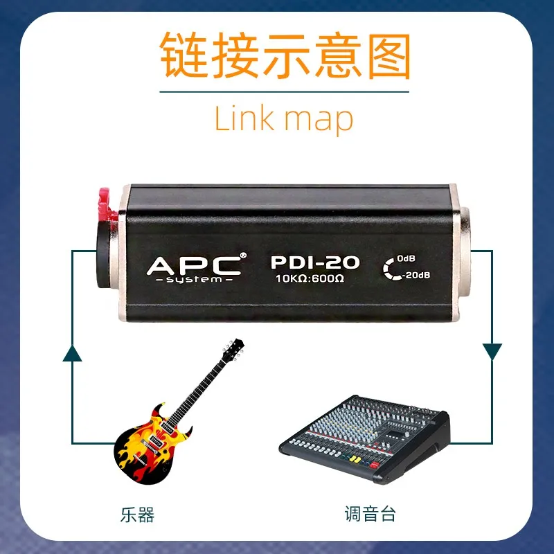 Conversor de Impedância de Guitarra e Baixo Isolador de Áudio e Instrumento de Gravação Instrumento Musical Passivo Apc - Image 4