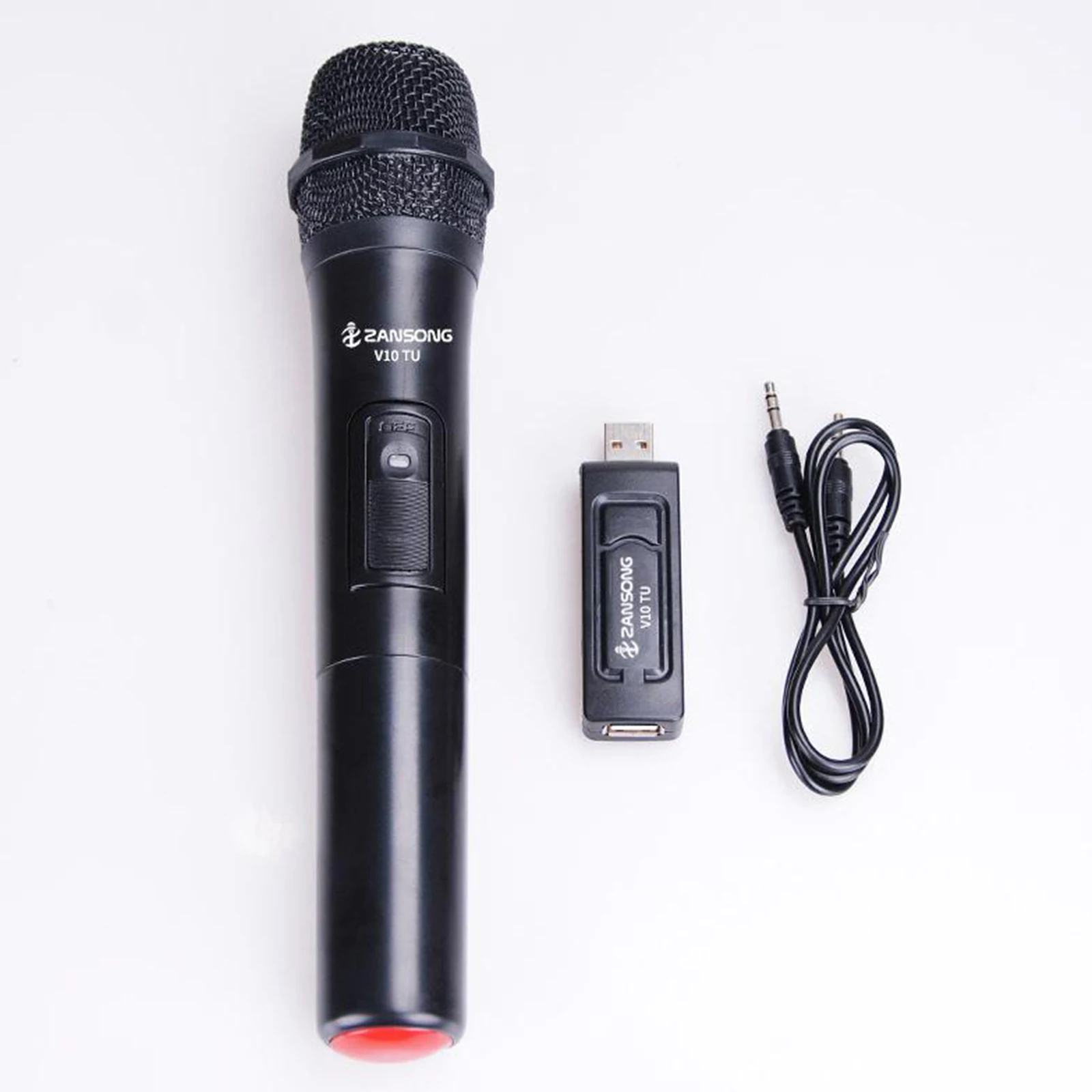Wireless Microphone VHF Handheld Microphone with Receiver for Karaoke Speech Loudspeaker 3.5mm 6.35mm Adapter Mic
