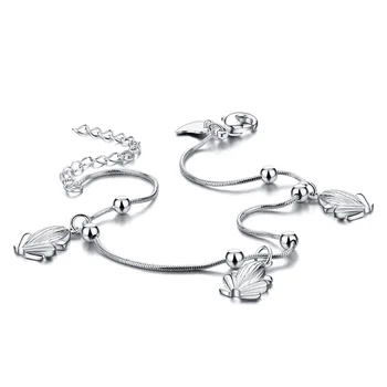 

Hot sale 925 Sterling Silver Anklet Leg Chain Summer Jewelry of the matte bead fine design wedding foot jewelry