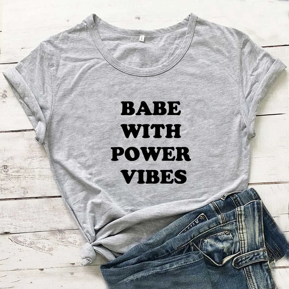 Забавная футболка Baba with Power Vibes женские топы белая хлопковая Женская Повседневная
