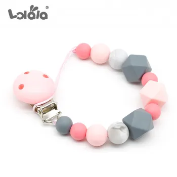 

Dummy clip pacifier chain holder wood silicone bpa free baby newborn gift custom personalized personalised beads maple
