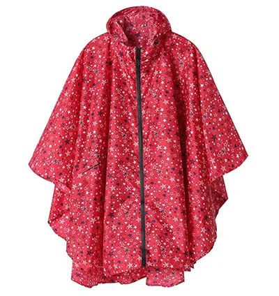 Red Stars YUDING, 1 шт., хорошее качество, рисунок звезд, для взрослых, водонепроницаемый, для женщин, мужчин, дождевик, пончо, пальто с капюшоном, сумка для активного отдыха - Цвет: Red Stars