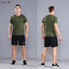 HOWE AO наборы для бега, Молодежные быстросохнущие спортивные костюмы, одежда для фитнеса, футболки+ шорты, дышащий спортивный костюм для бега, спортивная одежда