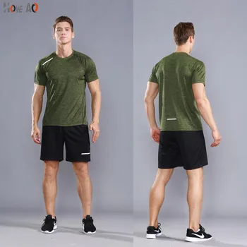 

HOWE AO Running Sets Youth Quick Dry Sport Suits Clothing Fitness T Shirts+Shorts Breathable Gym Jogging Suit Sportswear