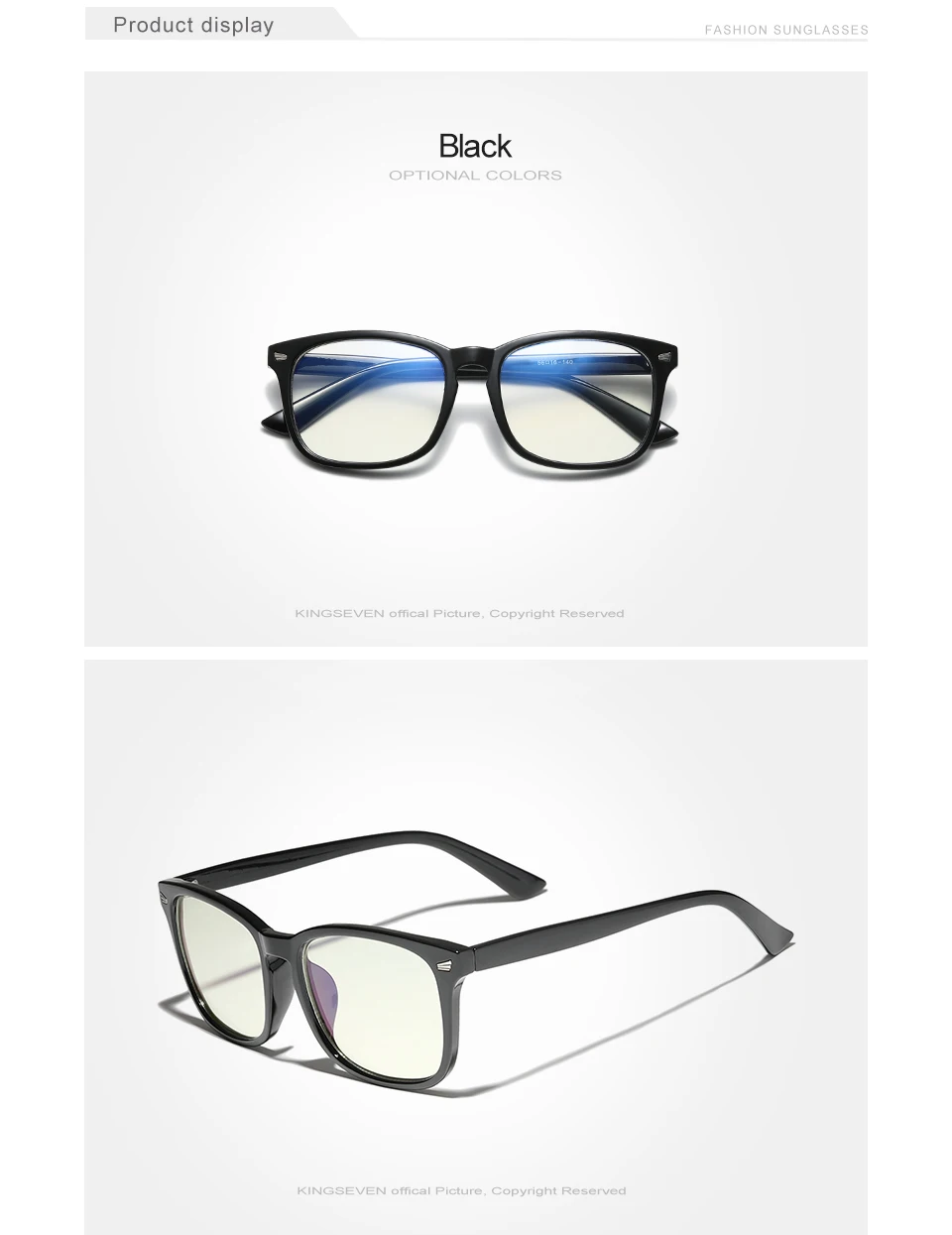 2021 KINGSEVEN Blue Light Blocking Glasses Square Eyeglasses Anti Blue Ray Computer Game Glasses Frame Thanksgiving Activity