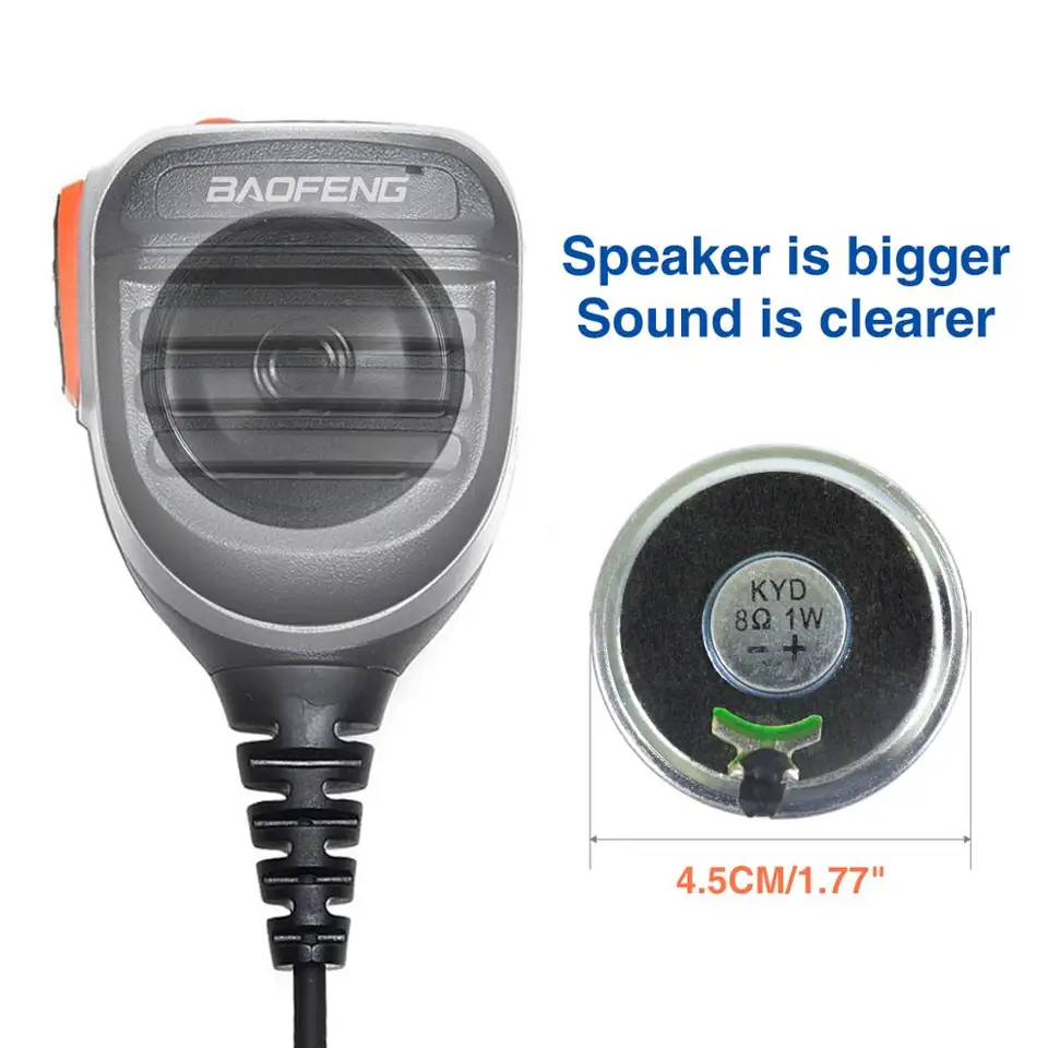 BAOFENG Micrófono Impermeable, Altavoz De Hombro Remoto De