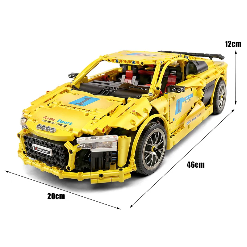 MOC 4463 Technic автомобиль совместим с Legoinglys Audis R8 V10 второго поколения модель