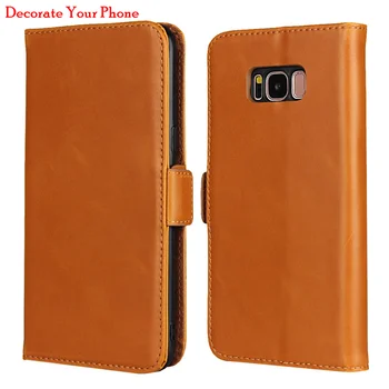 

Fashion Magnet Buckle Genuine Leather Case For Samsung Galaxy S8/ Plus Luxury Wallet Book Flip Card Holder Slot Stand Cover Case