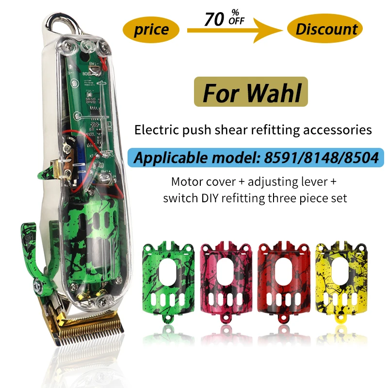

DIY hair clipper modification parts motor motor cover transparent shell adjusting lever switch kit model 8591/8148/8504