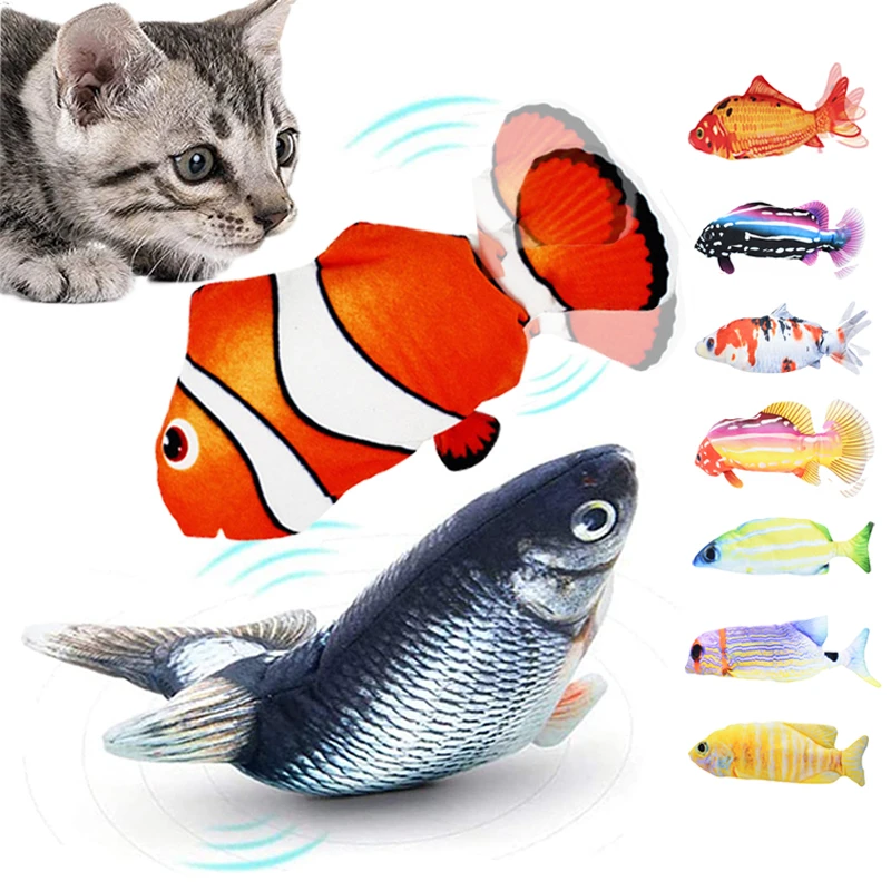 Cat Toy Fish USB Electric Charging Simulation Fish Catnip Cat Pet Chew Bite Interactive Cat Toys Dropshiping Floppy Wagging Fish