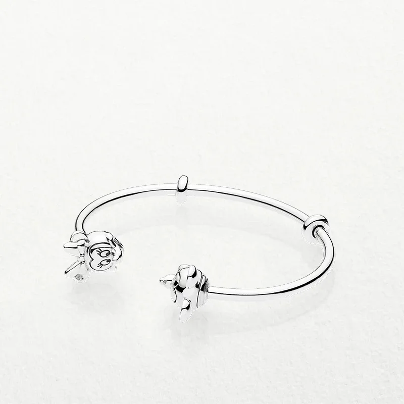 

Art Fort Silver New Style S925 Silver Disto DIY Bracelet Mickey And Minnie Open Bracelet
