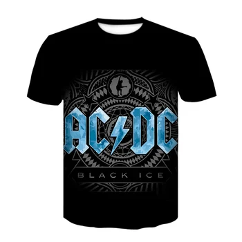 

male hip-hop men's metal rock band 3D printing black ice T-shirt