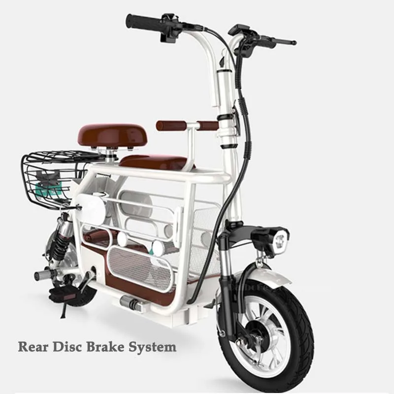 Daibot Folding Electric Bike 400W 48V Electric Bicycle Max Range 85KM Seat WhiteBlue 2wheeled Electric Scooter For Adults Kids  (6)