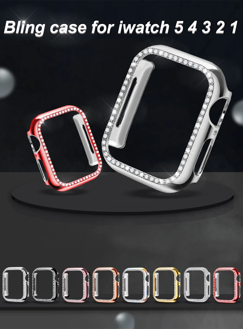 Шикарный бампер для Apple watch, чехол для Apple watch 4, 5, 44 мм, 40 мм, 42 мм, 38 мм, Алмазный защитный чехол iWatch 5, 4, 3, 2, 1, аксессуары