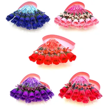 

5PCS Scented Bath Soap Rose Soap Flower Petal with Gift Box For Mothers Day Wedding Valentines Day Teacher's Day Gift