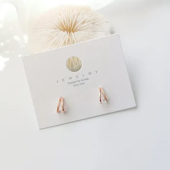 

New Korean Classic Cut Arc Stud Earrings for women Sweet Students Elegant Fashion Geometric Gold Color Metal Party Pendiente