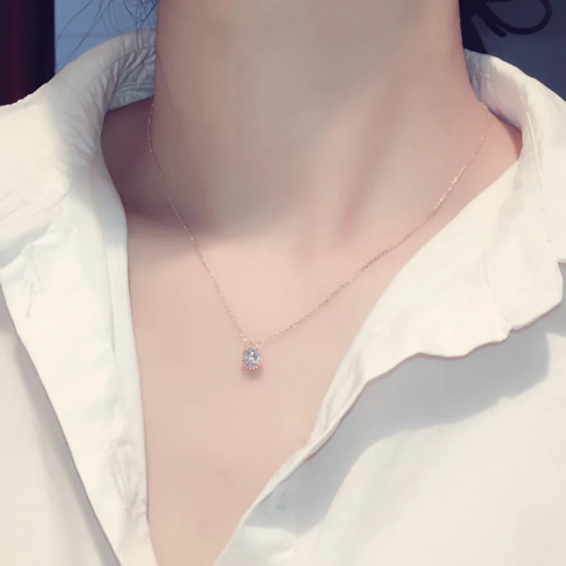 High Quality Delicate Simple Crystal Necklace for Women Charm Cubic Zircon CZ Tiny Choker Kolye Daily Birthday Gift Pendant - Image 6