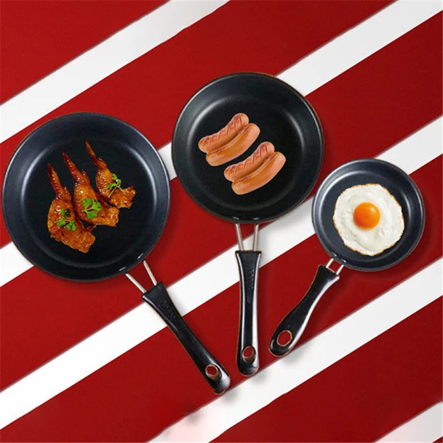 Aluminium Black Mini Nonstick Induction Base Fry Pan 12cm Red