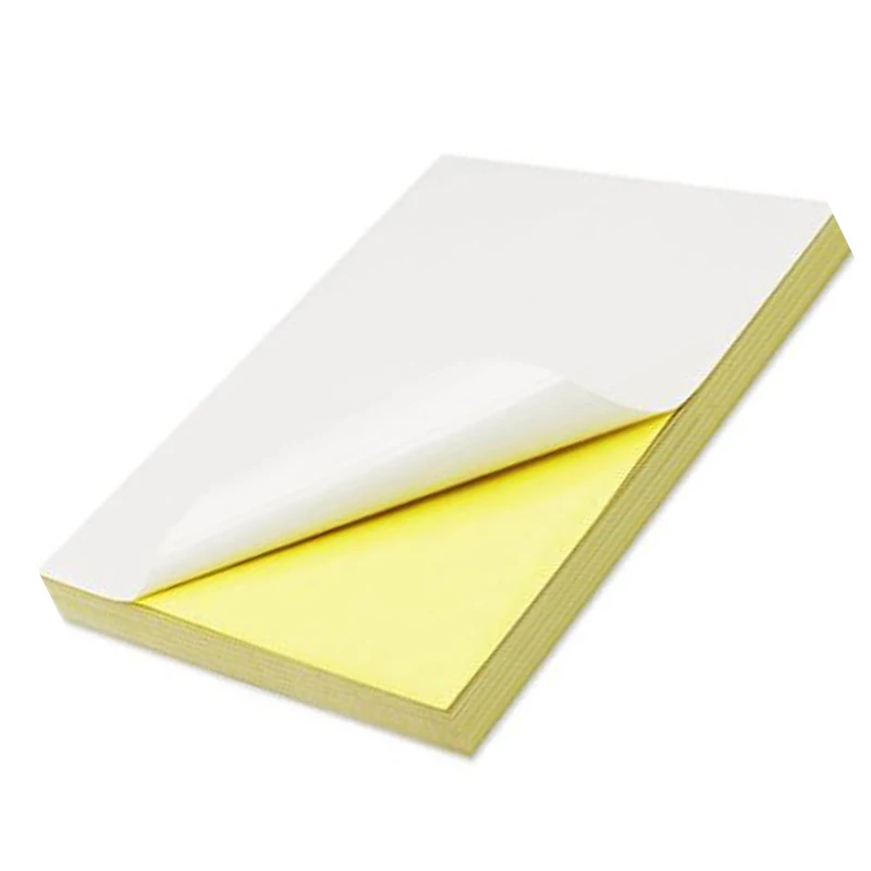 50pcs A4 Yellow Matte Self Adhesive Sticker PP Synthetic Paper for