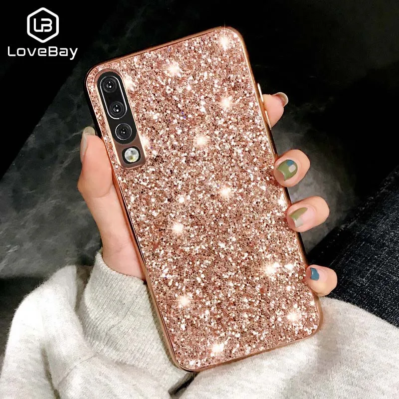 Lovebay однотонный Блестящий блестящий чехол для телефона Huawei P20 Pro Lite P30 Mate 20X Honor 20 Nova